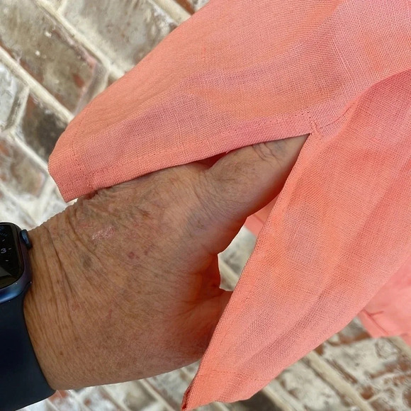 Westbound Coral 100% Linen Long Sleeved Button Down Shirt NWT - Picture 12 of 12